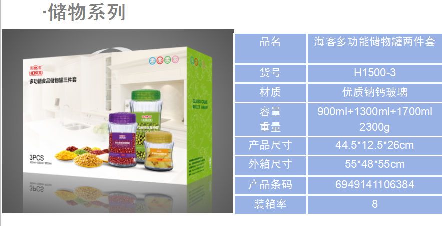 海客多功能储物罐3件套  价格：39.8元